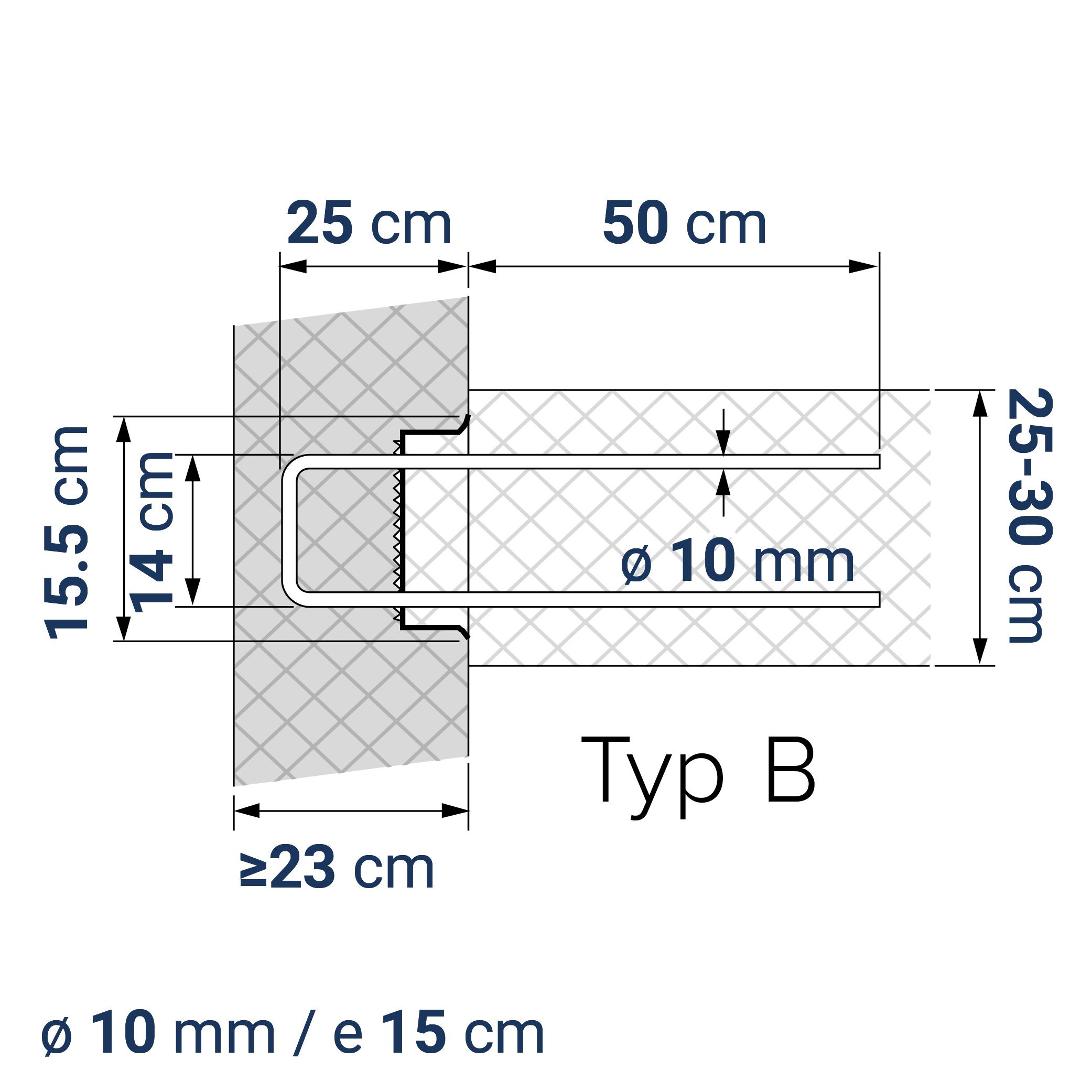 A400100740 7640425411154 BE-BOX® Bewehrungsbox Position 74 | B-14-10/15-h25-lb50 | 125 cm | 7.80 kg/m
